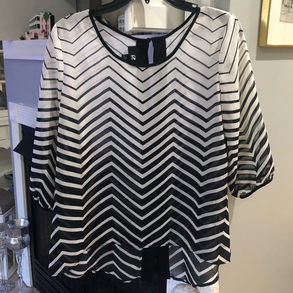 IZ Beyer Chevron Blouse Shirt Top